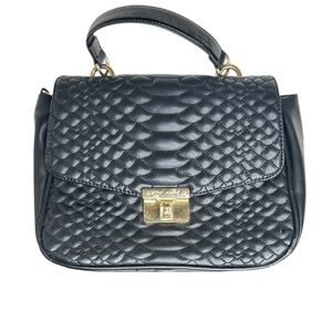Betsey Johnson Black Faux Leather Satchel